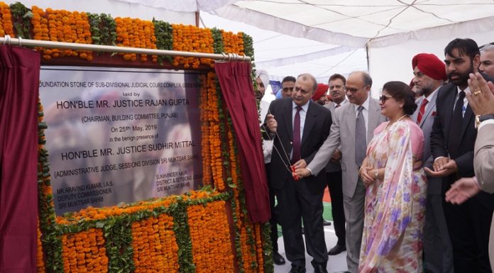 Foundation stone of judicial complex laid in Giddarbaha