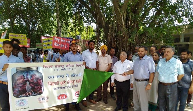 Barnala DC flags off awareness van on World No Tobacco Day