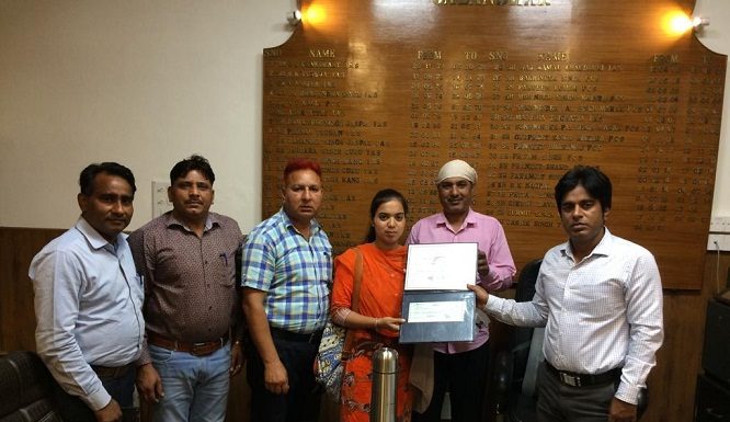ADC Jasbir Felicitates Bright Student Selected for Scholarship