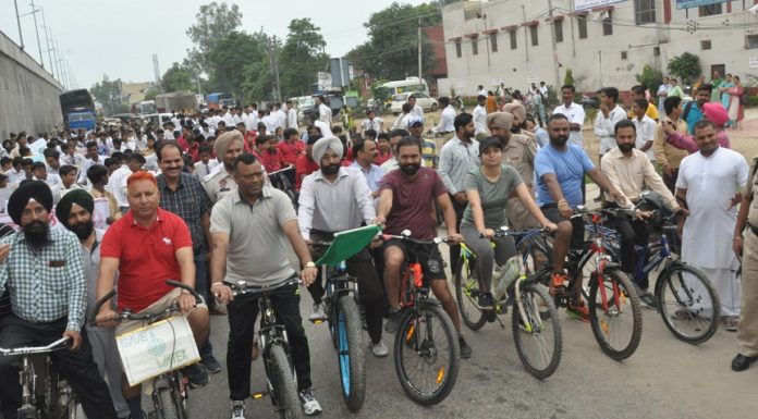 Jalandhar administration leads cycle rally for generating awareness and Drug menace
