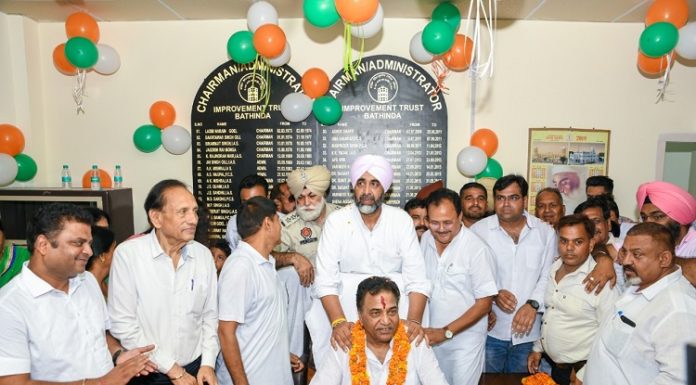 ਵਿੱਤ ਮੰਤਰੀ ਦੀ ਮੌਜੂਦਗੀ ਵਿੱਚ ਕੇ.ਕੇ. ਅਗਰਵਾਲ ਨੇ ਨਗਰ ਸੁਧਾਰ ਟਰੱਸਟ ਦੇ ਚੇਅਰਮੈਨ ਵਜੋਂ ਸੰਭਾਲਿਆ ਚਾਰਜ