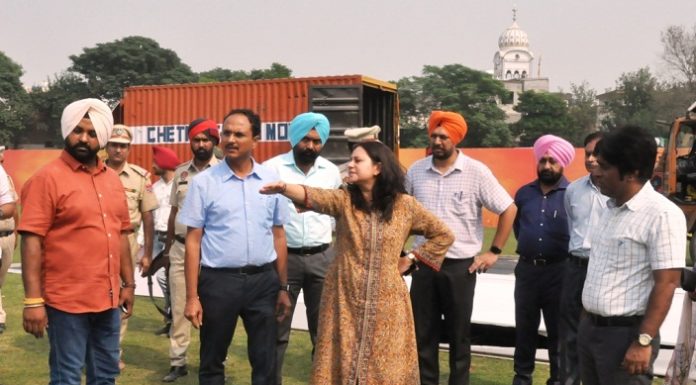 DIPR Anindita Mitra reviews arrangements for the Mega light and sound show event to commemorate 550th Parkash Purab of Guru Nanak Dev Ji