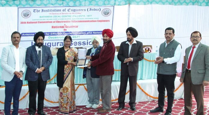 MRSPTU Bathinda Professor Savina Bansal conferred with National Eminent Engineer Award